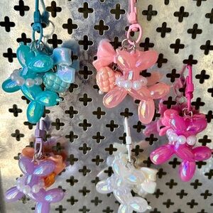 Colorful Balloon Dog Keychains/Bag Charms